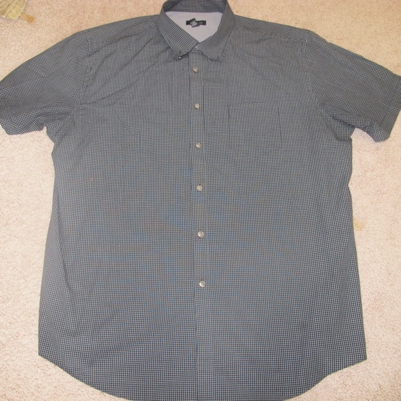 Van Heusen Men's Dress Shirt checkered Black Size 17-17.5 XL  GUC - Picture 4 of 4